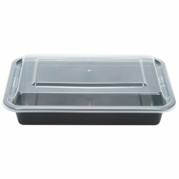 Kariout Tripak 8x6x1.5 Microwaveable Container Black Base Combo Pack, 150PK MT6310B